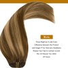 Loxxy Human Hair Extensions Ombre Chocolate Brown to Caramel Blonde Thick Silky Straight Clip in Double Weft Brazilian Human Hair Extensions Full Head color R#4-4/27 14 Inch 120g