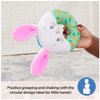 Ms. Rachel Official Hop Little Bunnies Soft Rattle Toy, Baby Teething Toys with Plush Bunny Cover, Toddler Toys for Girls & Boys for Ages 3 Months to 1+