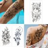 Cerlaza Temporary Tattoos for Women, Fake Flower Tattoos Stickers for Adults, Semi Permanent Half Sleeve Tattoo Body Leg Makeup Waterproof, Flower 3D Butterflies Tatuajes Temporales-12 Sheets
