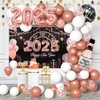 AIBIIN 110 PCS Happy New Year 2025 Decorations Rose Gold New Year Eve Balloon Garland Arch Kit with New Year Backdrop 2025 New Year NYE Balloon Arch Kit Party Decoration Supplies