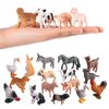 Flormoon 16Pcs Small Animals Figures, Realistic Farm Animals Toys for Cupcake Toppers, Learning Educational Toys, Birthday Party Favors Gift for Kids