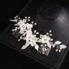 JWICOS Bride Pearl Wedding Hair Comb Flower Wedding Headpiece for Bride Pearl Hair Accessories for Women and Girls