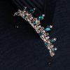 YOVECATHOU Rhinestone Princess Tiara Hair Band Bridal Wedding Prom Crown Headband For Little Girl Big Kid Costume Party Accessories (Green)