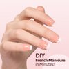 GAOY French Gel Nail Tips, 240Pcs Press on Nails Clear Light Pink Short Square Gel X Nail Tips, Pre-applied Tip Primer and Base Coat Cover, 15 Sizes Pre-filed Fake Nail Tips for Nail Extension