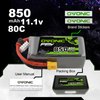OVONIC 3S Lipo Battery 80C 850mAh 11.1V Lipo Battery with XT30 Connector for RC FPV Racing Drone RC Airplane Helicopter Quadcopter