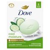 Dove Skin Care Beauty Bar For Softer Skin Cucumber And Green Tea More Moisturizing Than Bar Soap 3.75 oz, 8 Bars