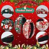 ABONDEVER Christmas Beaded Headbands for Women 2Pcs Rhinestone Faux Pearl Beaded Wide Headband Fashion Jeweled Plaid Tartan Knotted Holiday Head Band (Red+Green: C)