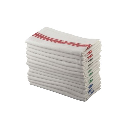 Neolino Kitchen Dish Towels with Vintage Design for Kitchen Decor, 100% Cotton Kitchen Towels, Super Absorbent (Size: 15X25 inches), Set of 12, White with Multi Color