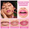 CAHIUYOA Magic Color Changing Lip Oil Hydrating Plumping Lip Oil Tinted Lip Gloss Lip Balm Shimmer Non-sticky Lip Glow Oil Transparent Lip Care