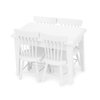 Miniature Dining Table & Chair Set for Dollhouse 1 12 Scale Wooden Furniture Model 5pcs Doll House Mini Classic Decoration Accessories DIY Hobby Gift (White)
