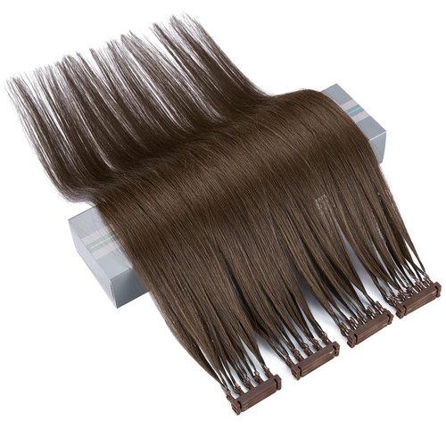 6D Second Generation Hair Piece, 100% Real Natural Hair Extensions, Can Perm and Dye Hair No Tangling, Five Bunches in a Row (18 inches, 2)