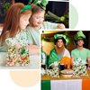 sorkwo 100 Pcs St. Patrick's Day Cellophane Treat Bags Clover Cellophane Bags Shamrock Candy Bags Irish Lucky Bags with 100 Twist Ties for Saint Patrick Day Party Favor