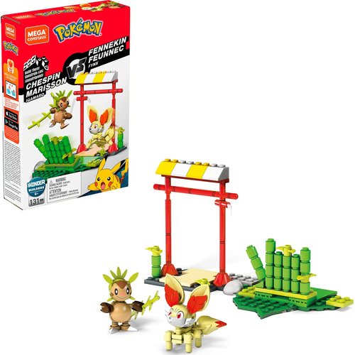Mega Construx Pokemon Chespin vs. Fennekin Construction Set with Character Figures, Building Toys for Kids (131 Pieces)