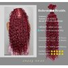 Fabimiya Curly Burgundy Braiding Human Hair 100g 18 Inch 99J Burgundy Deep Water Wave Bulk Human Hair for Braiding No Weft Brazilian Virgin Deep Curly Human Hair Extensions for Boho Braids