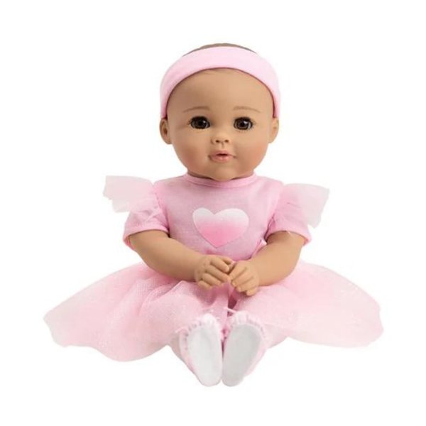 ADORA Baby Ballerina Collection, 13" Baby Doll Set w/Pink Dress, Headband & Ballerina Shoes, Made with Soft Vinyl, Fresh Baby Powder Scent and Machine Washable Body, Birthday Gift for Ages 3+ - Clara