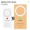 1 Filter and 3 Silicone Gasket Seals Replacement for Aluminium Moka Pot and Stovetop Espresso Coffee Maker (9 Cup)
