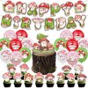 Mushroom Birthday Party Decorations, Birthday Party Supplies for Mushroom, Includes 1 Banner, 16 Latex Balloons, 1 Cake Topper, 24 Cupcake Toppers