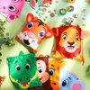Hillban 16 Pcs Animal Drawstring Bags for Kids Party Favors Drawstring Backpack with Ear for Safari Birthday (Jungle Style)