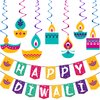 Joy Bang Diwali Decorations, Happy Diwali Banner, Diwali Decorations for Home, Diwali Decor, Deepavali Hanging Swirls, Diwali Greeting Party Favors Supplies