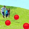 GCQJOQ 2 Pcs 9 Inch Inflatable Bouncy Balls with Hand Air Pump for Indoor Outdoor Play Balls (red)