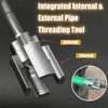 Integrated Internal & External Pipe Threading Tool, 2025 Upgraded Electric Drill Compatible Pvc Pipe Threader Kit, 1/2'' and 3/4'' Water pipe internal and external integrated threader (1/2" + 3/4")