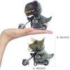DINOBROS Dinosaur Toy Cars 2 Pack Friction Powered Motorcycle Game T-Rex and Triceratops Monster Dino Toys for Boys Age 3,4,5,6,7