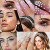 3555Pcs White Self-Adhesive Rhinestone Stickers Face Gems Stick on Hair Jewels Eye Gems Body Glitter Jewel Sticker for DIY Crafts Nail Makeup Decor Scrapbooking Embellishments 5 Sizes 3/4/5/6 /8 mm