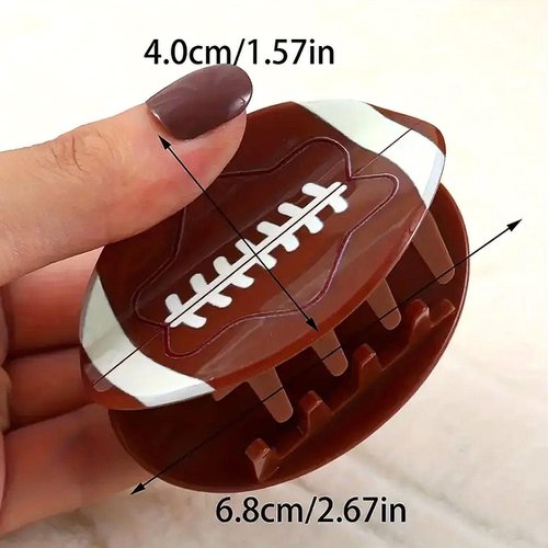 Chic Football Hair Claw Clip Elegant Hair Claw with Non-Slip Grip for Women and Girls -Simple Style Hair Clip for Ponytails and Braids - Y2K Minimalist Accessory for Game Day And Homecoming