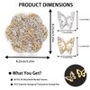 TemBelle Nail Charms, 50 Pcs Butterfly Nail Charms 3D Butterflies Shape Charms for Nails Gems, Nail Art Decorations Supplies (25Pcs Gold, 25Pcs Silver)