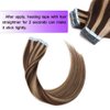 Benehair Remy Tape in Hair Extensions Human Hair Medium Brown&Dark Blonde Seamless Skin Weft Tape in Real Human Hair Extensions Straight Hair 18 Inch 50g #4P27 20 pcs