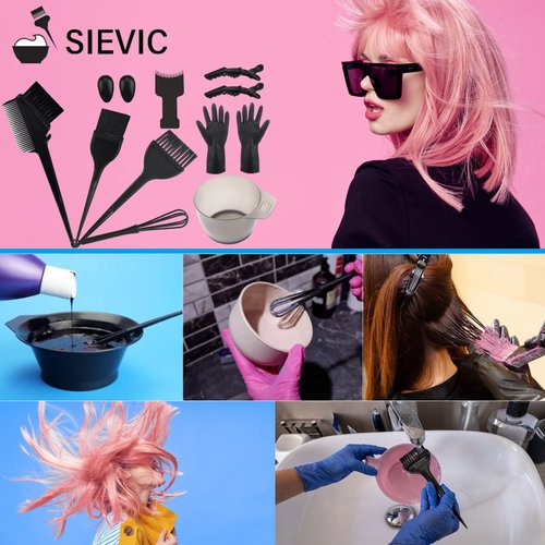 42 Pieces Hair Dye Coloring Kit, Hair Tinting Bowl,Dye Brush,Hair agitator,Ear Cover,HairClip, Hair Coloring Cape,Gloves for DIY Salon Hair Coloring Bleaching Hair Dryers Hair Dye Tools