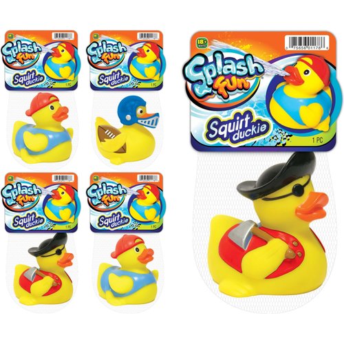 JA-RU Splash Fun Rubber Duck Water Squirt Toys (4 Toys Assorted) Classic Rubber Ducks Water Squir...