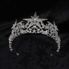 JWICOS Silver Shining Star Princess Tiara Crown for Women and Brides Bridal Hair Accessories for Engagement Wedding Prom Pageant
