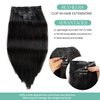 Seamless Clip in Hair Extensions Human Hair, Natural Black Hair Extensions Real Human Hair Clip ins Extensions 7pcs 80G 12 Inch, Ubetta Straight Remy Human Hair Extensions for Women