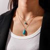 TseanYi Boho Teardrop Turquoise Neckalce Layered Turquoise Pendant Neckalce Gold Circle Turquoise Choker Necklace Vintage Layering Turquoise Water drop Necklace