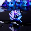 YEMEKO Beholder'S Eye DND Dice- Dragon Eye Liquid Core Sharp Edge Handmade Dice Set for Dungeons and Dragons Ttrpg, Multi-Sided RPG Polyhedral Resin Roleplaying(Blue Purple