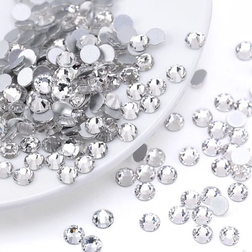 Novani Rhinestones 1440pcs SS20 Glass Rhinestones Crystal Flatback Gemstones for Crafts Nails Makeup Bags and Shoes Decoration（SS20, Crystal Clear）