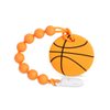 Baby Sports Ball Teething Toys,Food Grade Silicone Teether with One-Piece Pacifier Clip Holder,Shower Gift,Teething Pain Relief for 3 Months+ Boy and Girl,BPA Free,Freezer Safe. (Basketball)