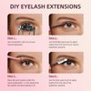 Lash Extension Kit, PITHER 280 PCS 40D Lash Clusters DIY Eyelash Extension Kit with Lash Bond and Seal Waterproof, Lash Remover for Lash Extensions Individual Lashes Kit Beginners 9-16mm