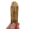 Wooden Fingerboard Carlsbad Cruiser Deck, Zebrawood - 34mm x 100mm - Handmade, Pro Shape & Size - Five Plies Wood Veneer - Includes Prolific Foam Tape - Teak Tuning