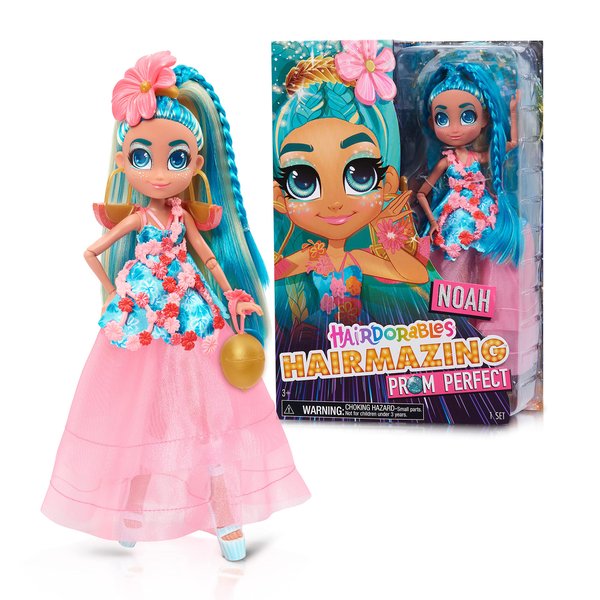 Hairdorables Hairmazing Prom Perfect Fashion Dolls, Noah, Blue and Blonde Hair, Six Surpises Inside, Kids Toys for Ages 3 Up by Just Play