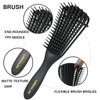 UREELIN Detangling Brush set,Detangler Hair Brush with Teasing & Edge Brush for Curly Hiar, Rat Tail Comb Alligator Hair Clips for 3a to 4c Kinky Wavy/Curly/Coily/Wet/Dry/Oil/Thick/Long Hair(Black)