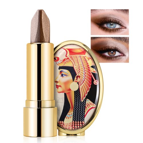 Boobeen Glitter Eyeshadow Stick, Double Colors Smooth Creamy Eye Shadow Pencil Highly Pigmented Eyeshadow Crayon Nude, Shimmer Gradient Shades
