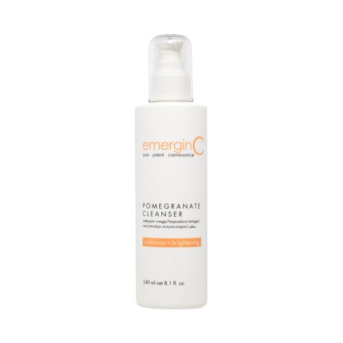 emerginC Pomegranate Gel Cleanser - Hydrating Face Wash with Fruit Extracts + Green Tea - Contains Vitamins A, C + E (8.1 oz, 240 ml)