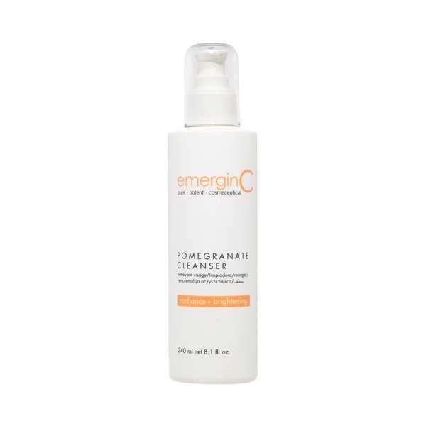 emerginC Pomegranate Gel Cleanser - Hydrating Face Wash with Fruit Extracts + Green Tea - Contains Vitamins A, C + E (8.1 oz, 240 ml)