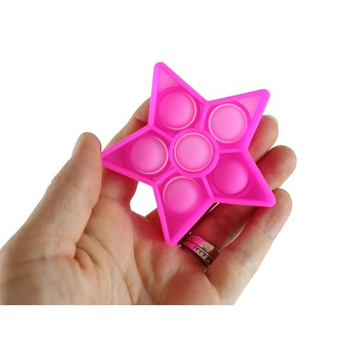 6 Mini 3" Geometric Shapes Bubble Pop Fidget Toy on Clip - Silicone Push Poke Bubble Wrap Fidget Toy - Press Bubbles to Pop the Bubbles Down - Bubble Popper Sensory Stress Toy (Random Colors)