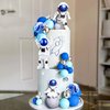 LaVenty Space Cake Toppers Outer Space Astronaut Rocket Stars Cake Decorations for Birthday Party Supplies Baby Shower