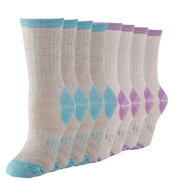 NEVSNEV 1 2 3 4 Pairs Thermal 70% Merino Warm Wool Socks Thermal Hiking Crew Winter Women’s (women blue purple 4pair)