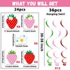 60 Pcs Strawberry Party Decorations Strawberry Hanging Swirl Berry First Birthday Banners Strawberry Foil Swirls Ceiling for Kids Girls Strawberry Baby Shower 1st Birthday Theme Party Favor Supplies