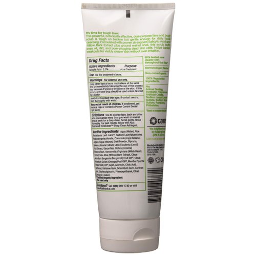 Alba Botanica Acnedote Face and Body Scrub 8 Ounce - 2 Pack